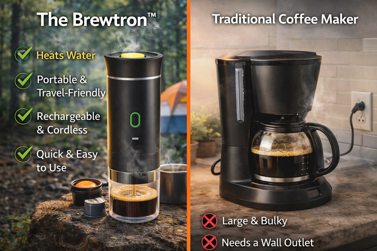 The Brewtron™ Portable Espresso Anywhere